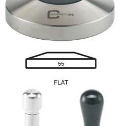 Concept-Art Coffee Tamper Base, 55mm Stainless, Flat Tampers