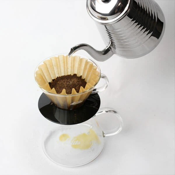 Brew Bar Kalita Glass Wave Dripper 185 Black 5 Brew Bar Kalita Glass Wave Dripper 185 Black