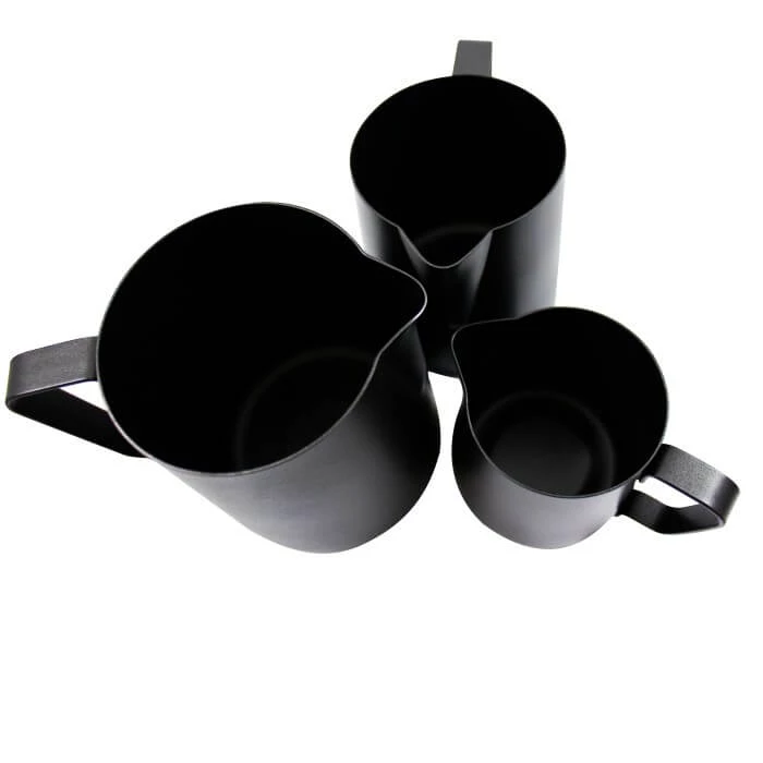 Rhino Black Stealth Milk Pitcher - 12oz/360ml 5 Rhino Black Stealth Milk Pitcher - 12oz/360ml